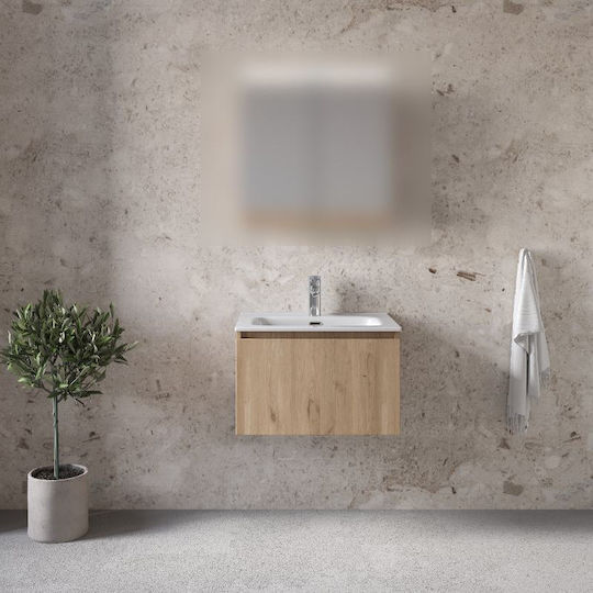 Furnibath Πάγκος με Νιπτήρα Μ61xΒ35xΥ46cm Walnut