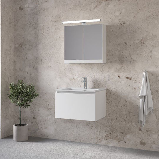 Furnibath Countertop with Sink L61xW35xH46cm White Laca