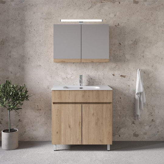 Royal Toledo 100 Walnut 101x46x72cm Vanity Sink Base Mirror Cabinet