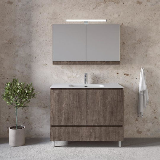 Furnibath Waschtisch mit Waschbecken L101xB72xH46cm Grey