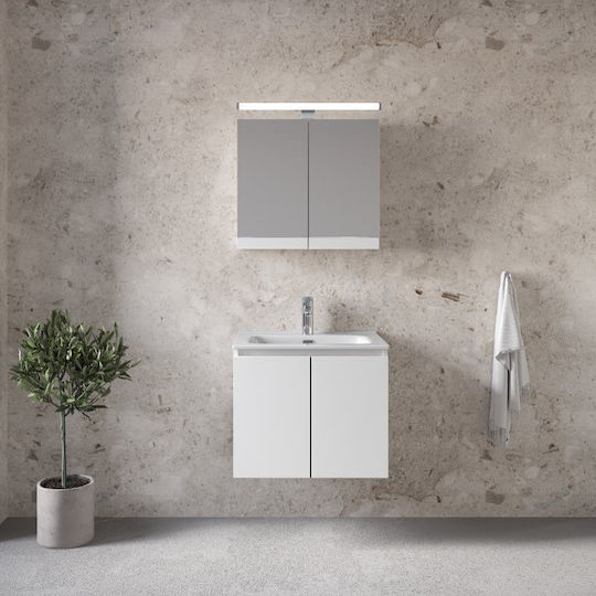 Royal Madrid Furniture 80 White Lacquer 81x46x50cm Sink Base Mirror Cabinet