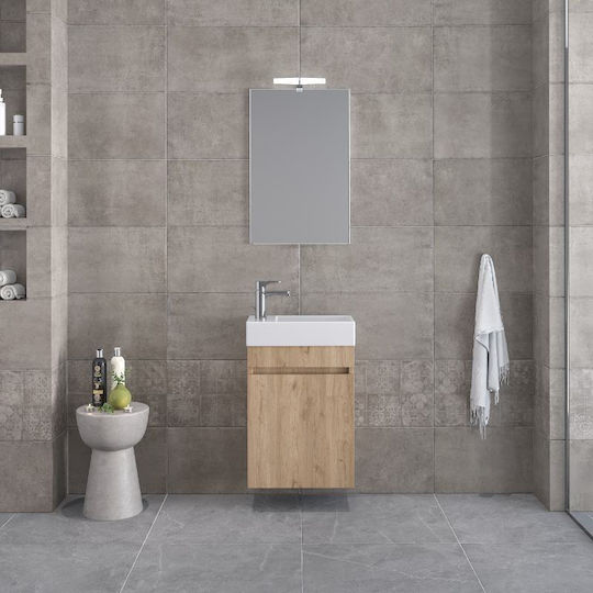Furnibath Πάγκος με Νιπτήρα Μ45xΒ60xΥ26cm Grey