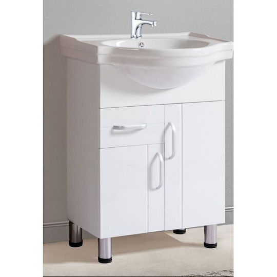 Gloria Momento Πάγκος με Νιπτήρα με Φως Μ62xΒ43xΥ84cm Λευκός Gloria Momento Πάγκος με Νιπτήρα με Φως Μ62xΒ43xΥ84cm Λευκός
