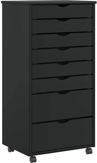Schublade Büro mit Rollen Natürlich 53x39x103cm