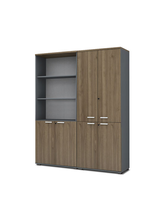 Дървен Шкаф За Офис Venturo Venturo С Ключалка В Антрацит 160x40x200см