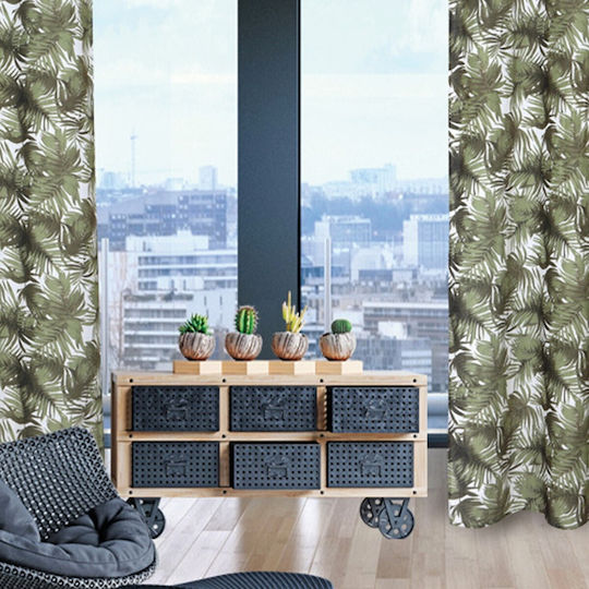 Das Home Κουρτίνα με Τρουκς 2179 Πράσινη 140x260εκ.