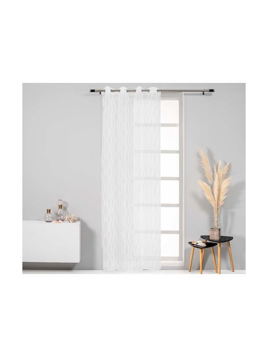 Easy Home Vorhang mit Grommets Tres Weiße 140x260cm