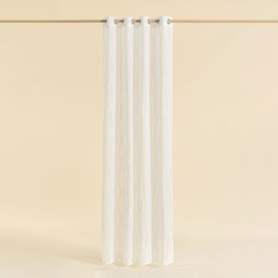 Easy Home Κουρτίνα με Τρουκς Tres Λευκή 140x260εκ.
