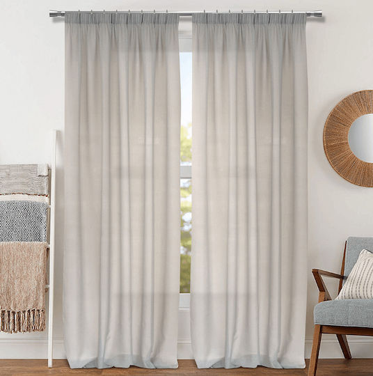 Import Hellas Κουρτίνα με Τρουκς Βουάλ Λευκό 270x270εκ.
