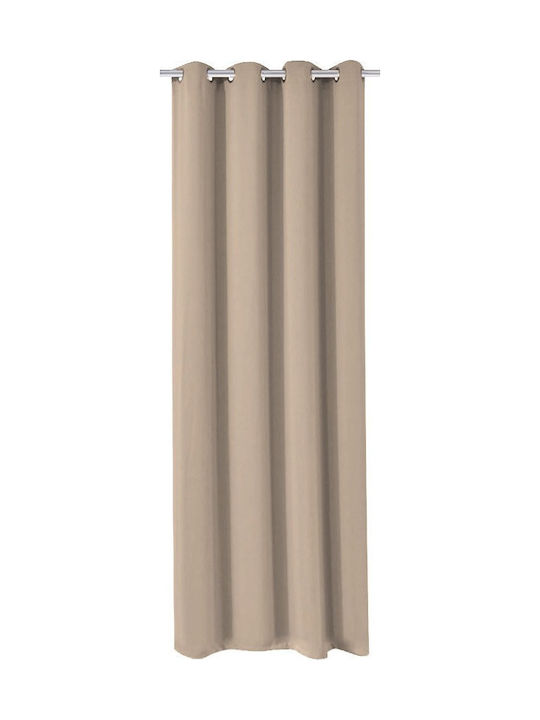 Sidirela Perdea Opacă Cu Capse Bej 140x260cm