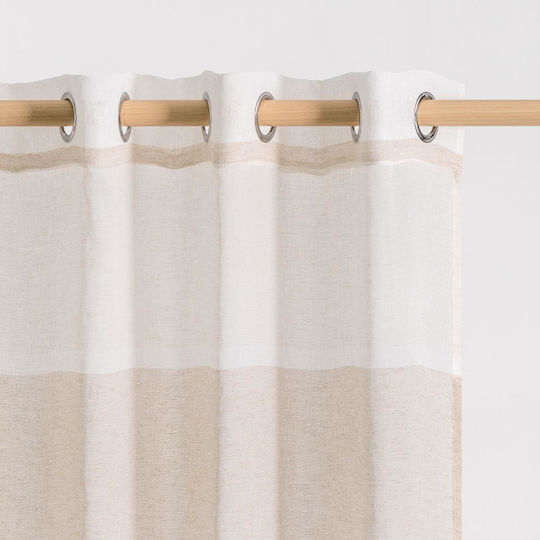 Easy Home Vorhang mit Grommet Drum Beige 140x260cm