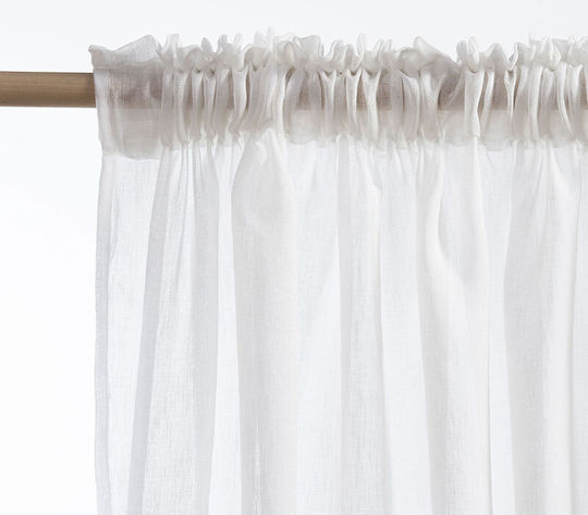 Nef-Nef Homeware Κουρτίνα με Τρέσα Roxane Ecru 140x270εκ.
