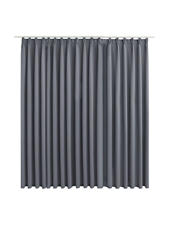 vidaXL Blackout Curtain With Pencil Pleat Gray 290x245cm