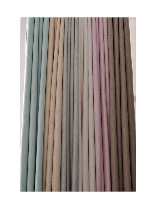 Palamaiki Κουρτίνα με Τρουκς Kara Καφέ Brown 140x260εκ.