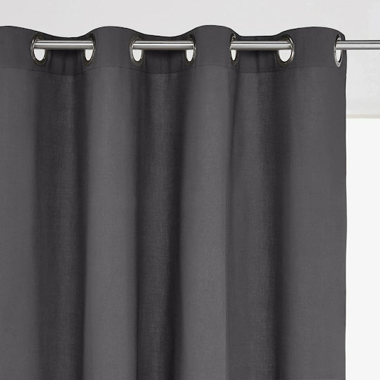 La Redoute Interieurs Κουρτίνα με Τρουκς Γκρι 135x220εκ.