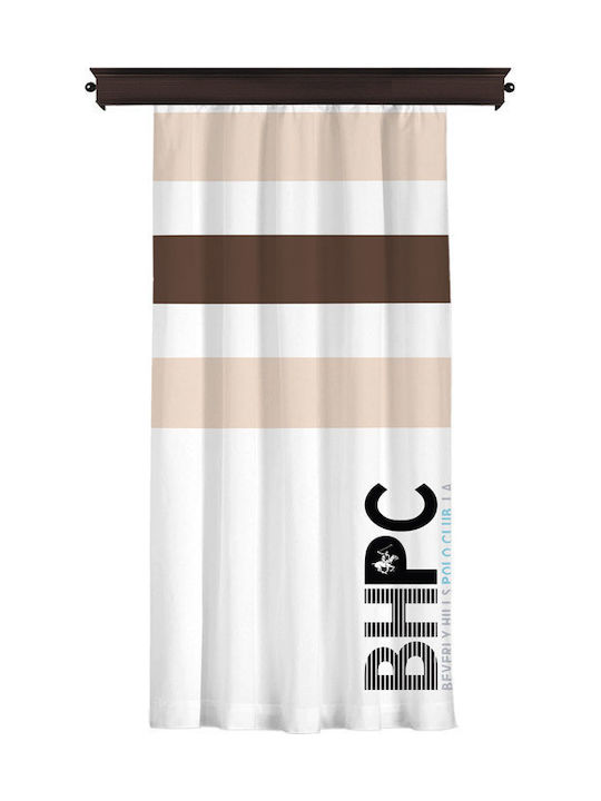 Beverly Hills Polo Club Curtain With Brown Grommets 140x260cm