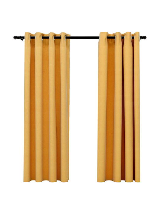 vidaXL vidaXL Vorhänge Fenster mit Grommet Gelb 140x175cm