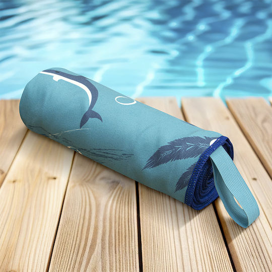 Lino Home Microfiber Towel Body 210gr/m² Double-Sided Blue 180x80cm