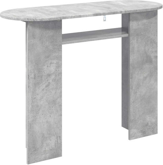 Wooden Console Table Concrete Gray L100xW39.5xH75cm