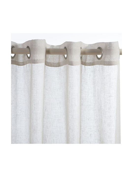 Nef-Nef Homeware Κουρτίνα με Τρουκς Lilla Μπεζ 140x265εκ.