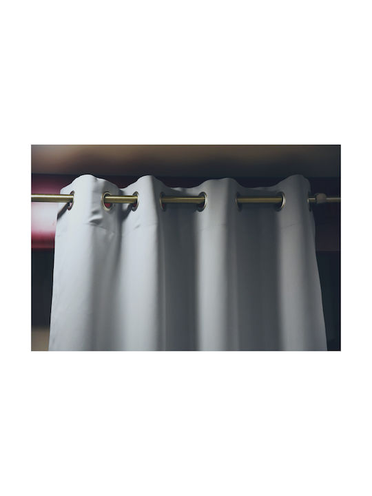 Decotelia Blackout Curtain with Grommets Gray 140x260cm
