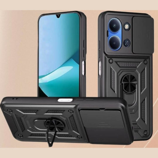 Slide Cover Back Cover Metallic Black (Poco C85)
