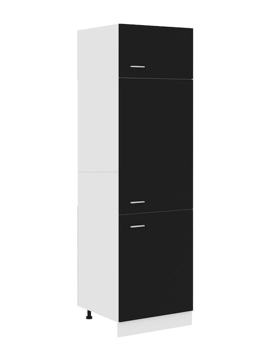Ντουλάπι Ψυγείου Μαύρο 60x57x207εκ.