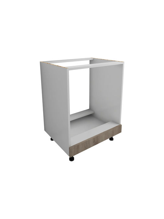 Karo Lower Oven Cabinet Stejar Sonoma Inchis/alb 60x50x80cm