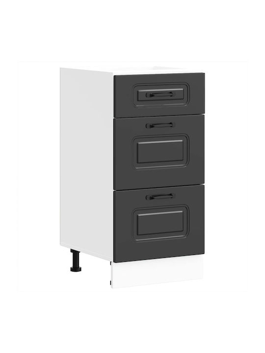 Kalmar Comodă de Bucătărie de Podea Negru 31.5x46x81.5buc