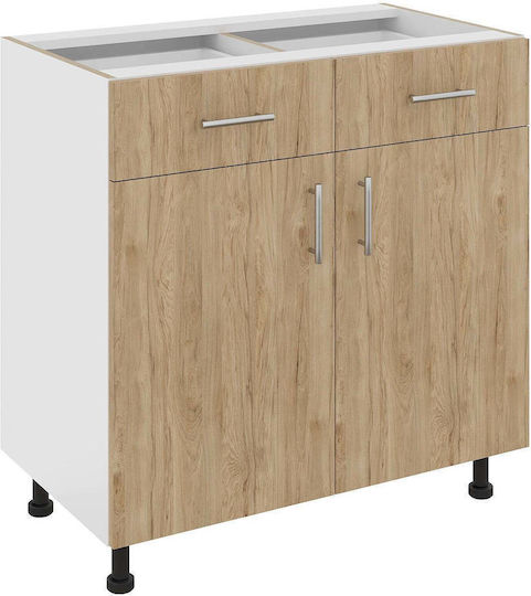 Επιδαπέδιο Ντουλάπι με Πάγκο Εργασίας Natural/white Wood 80x50x80εκ. Επιδαπέδιο Ντουλάπι με Πάγκο Εργασίας Natural/white Wood 80x50x80εκ.