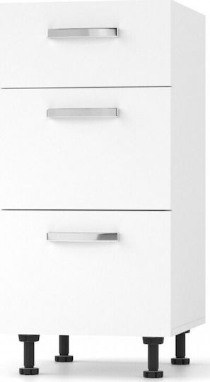 Επιδαπέδια Συρταριέρα Κουζίνας Charlotte 40x46.5x82cm Λευκό Επιδαπέδια Συρταριέρα Κουζίνας Charlotte 40x46.5x82cm Λευκό
