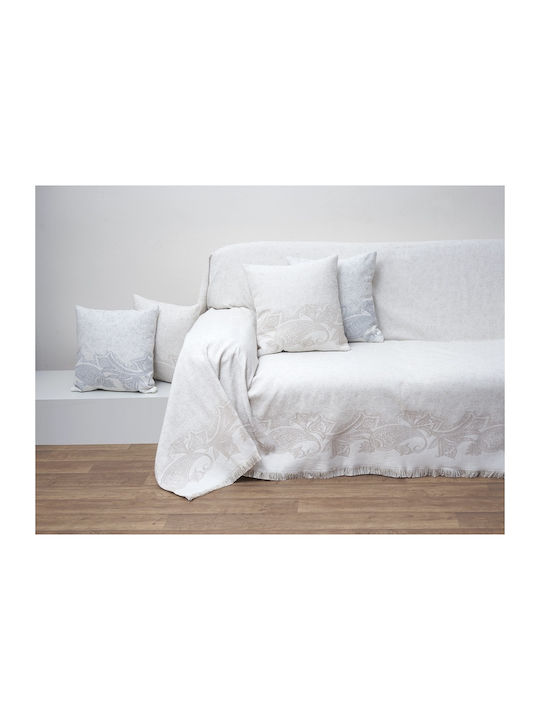 Anna Riska 1559 Sofa Throw 2 Seater Jacquard 180x240cm Sand