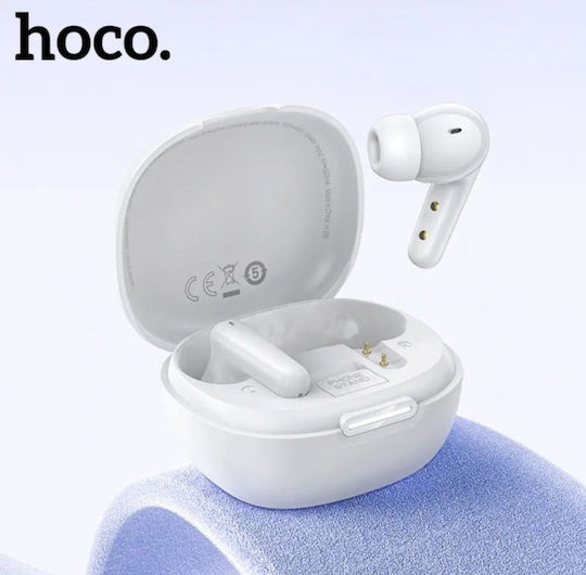 Hoco EQ100 In-ear Bluetooth Handsfree Ακουστικά με Θήκη Φόρτισης Λευκά