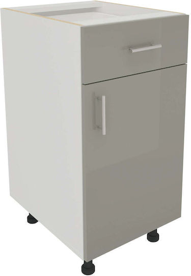 Corp Επιδαπέδιο Ντουλάπι με Πάγκο Εργασίας Glossy Grey/white 40x50x80εκ.