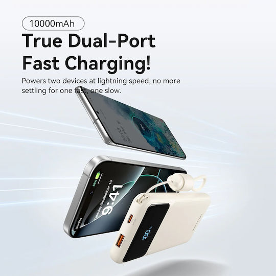 Vention XGY39 Power Bank 10000mAh 22.5W With USB-A Output Port And USB-C Output Port Power Delivery Quick Charge Blue