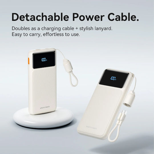 Vention XGY39 Power Bank 10000mAh 22.5W With USB-A Output Port And USB-C Output Port Power Delivery Quick Charge Blue