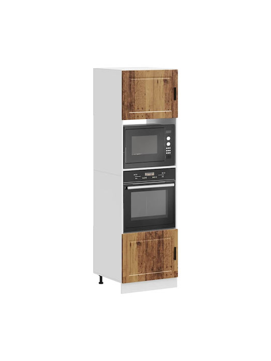 Vidaxl Dulapuri pentru Cuptor 2 Buc Porto Aspect Lemn Vechi Lemn Ingineresc 60x57x207cm Maro