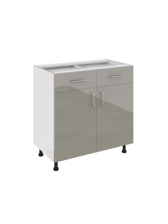 Floor Cabinet Glossy Grey/white 80x50x80cm