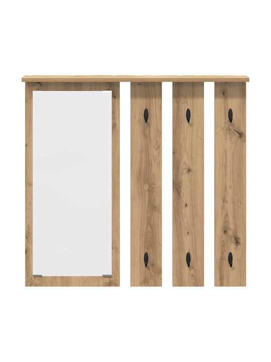 Eingangsmöbel mit Spiegel & Garderobe Coffee 84x10x80cm