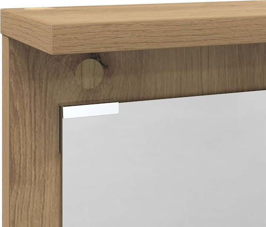 Мебел за антре с Огледало и Закачалка Artisan Дъб 84x10x80см