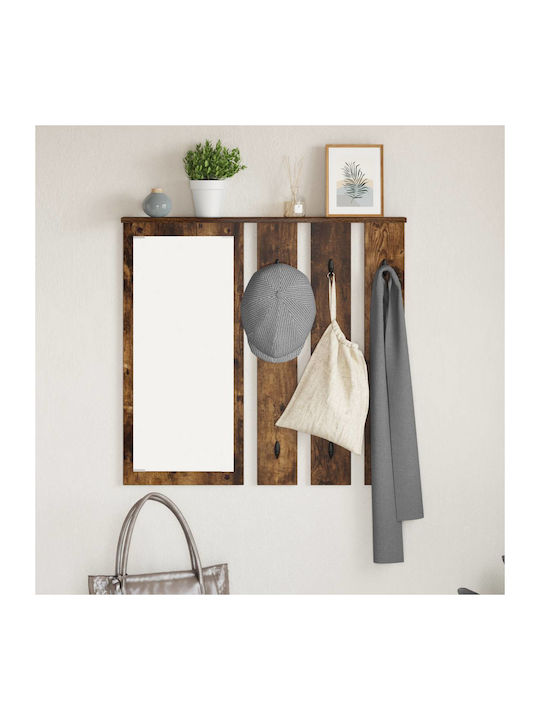 Eingangsmöbel mit Spiegel & Garderobe Smoked Oak 84x10x80cm