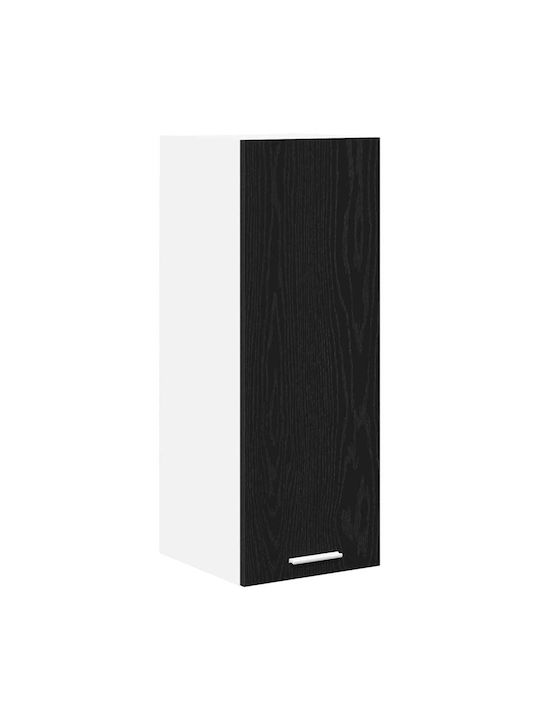 Cabinet Wall Black Oak and White 30x31x80cm