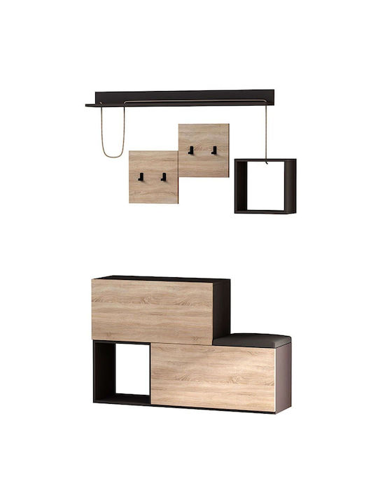 Holdon Eingangsmöbel mit Garderobe / Schuhschrank & Bank 120x36.5x87.5cm