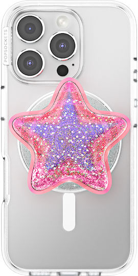 Popsockets Smartphone Popgrip Premium Magsafe Glitter Star Effect Pink