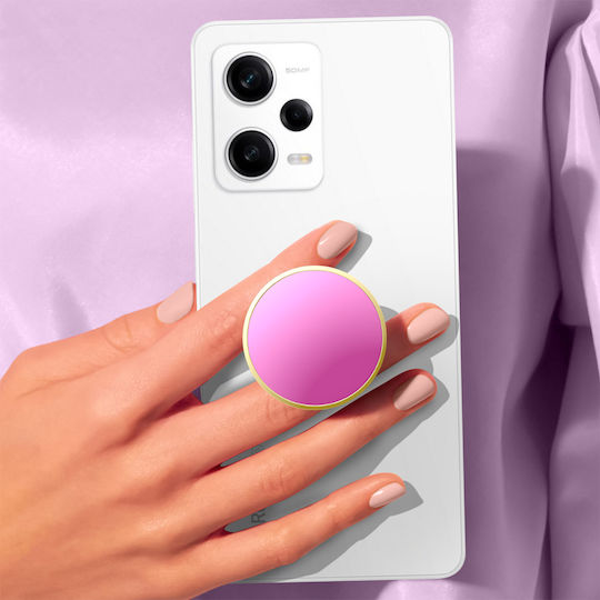Popsockets Smartphone Popgrip Premium Enamel Round Pattern Solid Fixing Pink