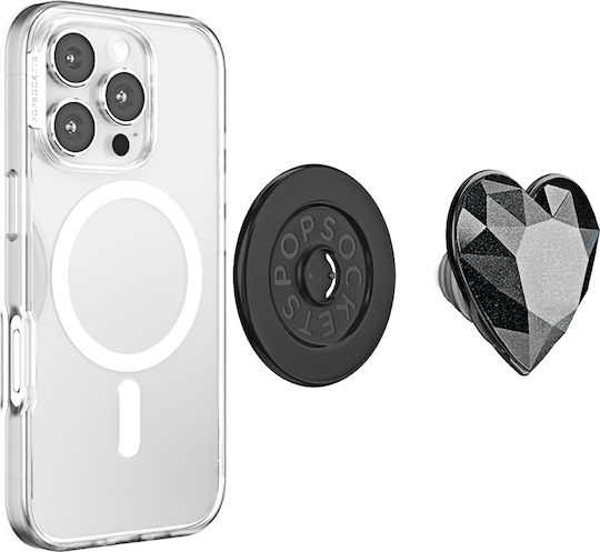 Popsockets Smartphone Popgrip Premium Magsafe Stand Selfie Efect Cristal Negru