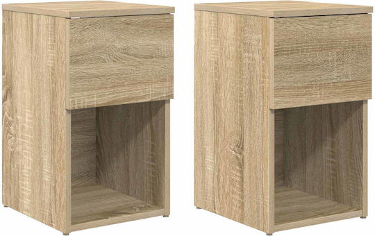 Nachttische Holz Beiges 2Stücke 29x31.5x49cm