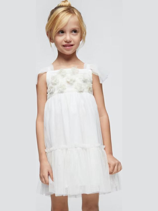 Children's Dress Sleeveless Tulle White