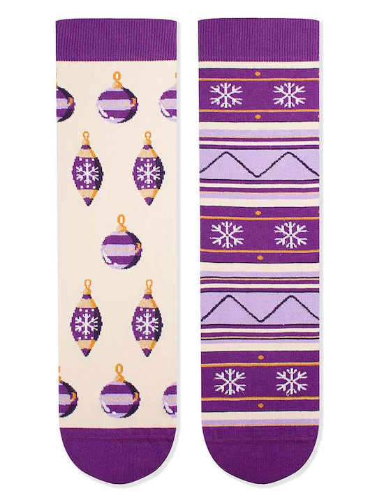 Pirin Hill Arty Weihnachtssocken Creme Lila