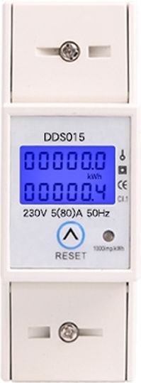 Contor Monofazat de Energie Electrică Sinotimer 230v Ac 50-60hz 5 80 A Afișaj Digital cu Led Iluminat Dds015